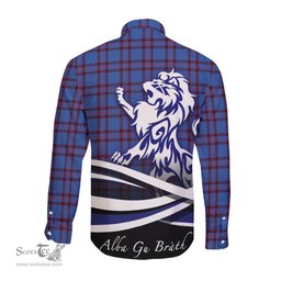 ScotsTee Shop Scottish Elliot Modern Clan Crest Tartan Alba Gu Brath Regal Lion Emblem Long Sleeve Shirt