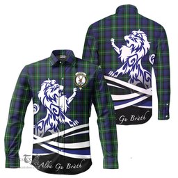 ScotsTee Shop Scottish Forbes Clan Crest Tartan Alba Gu Brath Regal Lion Emblem Long Sleeve Shirt