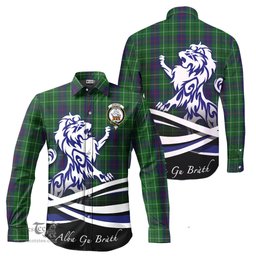 ScotsTee Shop Scottish Duncan Clan Crest Tartan Alba Gu Brath Regal Lion Emblem Long Sleeve Shirt