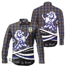 ScotsTee Shop Scottish Gayre Hunting Clan Crest Tartan Alba Gu Brath Regal Lion Emblem Long Sleeve Shirt
