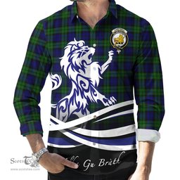 ScotsTee Shop Scottish Campbell Modern Clan Crest Tartan Alba Gu Brath Regal Lion Emblem Long Sleeve Shirt