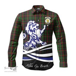 ScotsTee Shop Scottish Cumming Hunting Clan Crest Tartan Alba Gu Brath Regal Lion Emblem Long Sleeve Shirt
