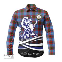 ScotsTee Shop Scottish Congilton Clan Crest Tartan Alba Gu Brath Regal Lion Emblem Long Sleeve Shirt