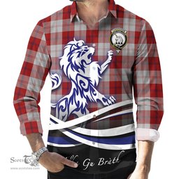 ScotsTee Shop Scottish Cunningham Dress Clan Crest Tartan Alba Gu Brath Regal Lion Emblem Long Sleeve Shirt