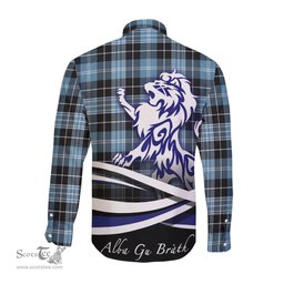 ScotsTee Shop Scottish Clark (Lion) Ancient Clan Crest Tartan Alba Gu Brath Regal Lion Emblem Long Sleeve Shirt