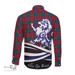 ScotsTee Shop Scottish Fotheringham Modern Clan Crest Tartan Alba Gu Brath Regal Lion Emblem Long Sleeve Shirt
