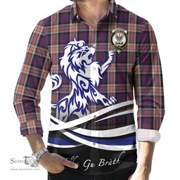 ScotsTee Shop Scottish Carnegie Clan Crest Tartan Alba Gu Brath Regal Lion Emblem Long Sleeve Shirt
