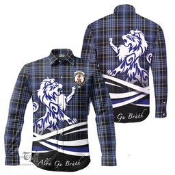 ScotsTee Shop Scottish Clark Clan Crest Tartan Alba Gu Brath Regal Lion Emblem Long Sleeve Shirt