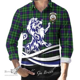 ScotsTee Shop Scottish Duncan Modern Clan Crest Tartan Alba Gu Brath Regal Lion Emblem Long Sleeve Shirt