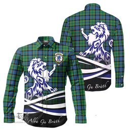 ScotsTee Shop Scottish Forsyth Ancient Clan Crest Tartan Alba Gu Brath Regal Lion Emblem Long Sleeve Shirt