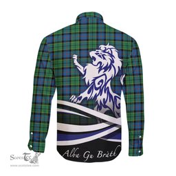 ScotsTee Shop Scottish Forsyth Ancient Clan Crest Tartan Alba Gu Brath Regal Lion Emblem Long Sleeve Shirt