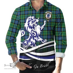 ScotsTee Shop Scottish Forsyth Ancient Clan Crest Tartan Alba Gu Brath Regal Lion Emblem Long Sleeve Shirt