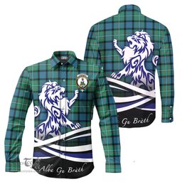 ScotsTee Shop Scottish Ferguson Ancient Clan Crest Tartan Alba Gu Brath Regal Lion Emblem Long Sleeve Shirt