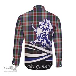 ScotsTee Shop Scottish Fraser Red Dress Clan Crest Tartan Alba Gu Brath Regal Lion Emblem Long Sleeve Shirt