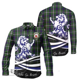 ScotsTee Shop Scottish Farquharson Dress Clan Crest Tartan Alba Gu Brath Regal Lion Emblem Long Sleeve Shirt