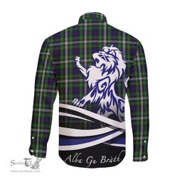 ScotsTee Shop Scottish Farquharson Dress Clan Crest Tartan Alba Gu Brath Regal Lion Emblem Long Sleeve Shirt