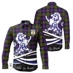 ScotsTee Shop Scottish Cameron of Erracht Modern Clan Crest Tartan Alba Gu Brath Regal Lion Emblem Long Sleeve Shirt