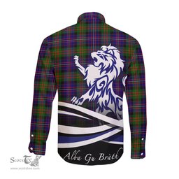 ScotsTee Shop Scottish Cameron of Erracht Modern Clan Crest Tartan Alba Gu Brath Regal Lion Emblem Long Sleeve Shirt