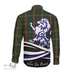ScotsTee Shop Scottish Chisholm Hunting Clan Crest Tartan Alba Gu Brath Regal Lion Emblem Long Sleeve Shirt
