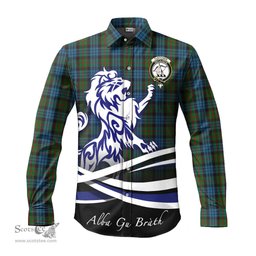 ScotsTee Shop Scottish Fletcher of Dunans Clan Crest Tartan Alba Gu Brath Regal Lion Emblem Long Sleeve Shirt