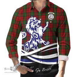 ScotsTee Shop Scottish Dunbar Clan Crest Tartan Alba Gu Brath Regal Lion Emblem Long Sleeve Shirt