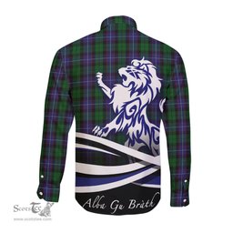 ScotsTee Shop Scottish Galbraith Clan Crest Tartan Alba Gu Brath Regal Lion Emblem Long Sleeve Shirt