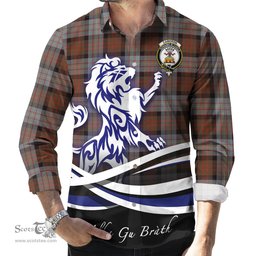 ScotsTee Shop Scottish Cameron of Erracht Weathered Clan Crest Tartan Alba Gu Brath Regal Lion Emblem Long Sleeve Shirt