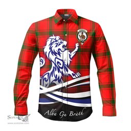 ScotsTee Shop Scottish Darroch Clan Crest Tartan Alba Gu Brath Regal Lion Emblem Long Sleeve Shirt