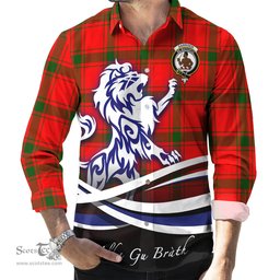 ScotsTee Shop Scottish Darroch Clan Crest Tartan Alba Gu Brath Regal Lion Emblem Long Sleeve Shirt