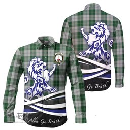 ScotsTee Shop Scottish Erskine Green Clan Crest Tartan Alba Gu Brath Regal Lion Emblem Long Sleeve Shirt