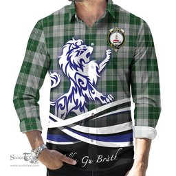 ScotsTee Shop Scottish Erskine Green Clan Crest Tartan Alba Gu Brath Regal Lion Emblem Long Sleeve Shirt