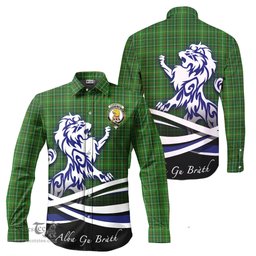 ScotsTee Shop Scottish Forrester or Foster Hunting Clan Crest Tartan Alba Gu Brath Regal Lion Emblem Long Sleeve Shirt