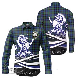 ScotsTee Shop Scottish Fletcher Ancient Clan Crest Tartan Alba Gu Brath Regal Lion Emblem Long Sleeve Shirt