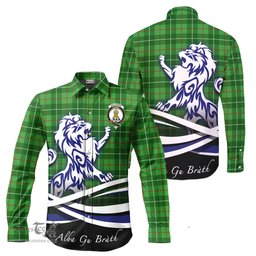 ScotsTee Shop Scottish Galloway Clan Crest Tartan Alba Gu Brath Regal Lion Emblem Long Sleeve Shirt