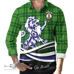 ScotsTee Shop Scottish Galloway Clan Crest Tartan Alba Gu Brath Regal Lion Emblem Long Sleeve Shirt