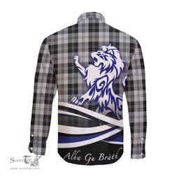 ScotsTee Shop Scottish Erskine Black and White Clan Crest Tartan Alba Gu Brath Regal Lion Emblem Long Sleeve Shirt