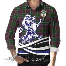 ScotsTee Shop Scottish Crosbie Clan Crest Tartan Alba Gu Brath Regal Lion Emblem Long Sleeve Shirt
