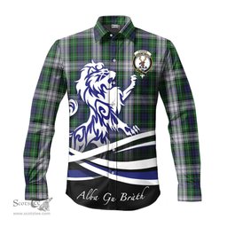 ScotsTee Shop Scottish Forbes Dress Clan Crest Tartan Alba Gu Brath Regal Lion Emblem Long Sleeve Shirt