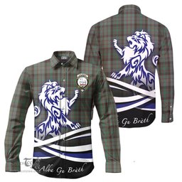 ScotsTee Shop Scottish Cochrane Hunting Clan Crest Tartan Alba Gu Brath Regal Lion Emblem Long Sleeve Shirt