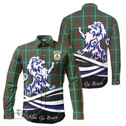 ScotsTee Shop Scottish Gayre Clan Crest Tartan Alba Gu Brath Regal Lion Emblem Long Sleeve Shirt