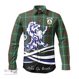 ScotsTee Shop Scottish Gayre Clan Crest Tartan Alba Gu Brath Regal Lion Emblem Long Sleeve Shirt