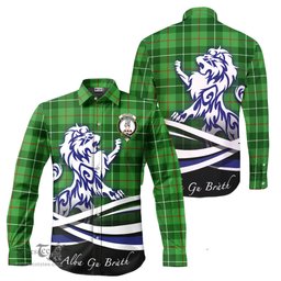 ScotsTee Shop Scottish Clephan Clan Crest Tartan Alba Gu Brath Regal Lion Emblem Long Sleeve Shirt