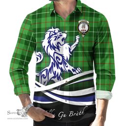 ScotsTee Shop Scottish Clephan Clan Crest Tartan Alba Gu Brath Regal Lion Emblem Long Sleeve Shirt