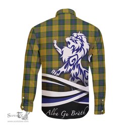 ScotsTee Shop Scottish Fraser Yellow Clan Crest Tartan Alba Gu Brath Regal Lion Emblem Long Sleeve Shirt