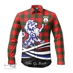 ScotsTee Shop Scottish Erskine Modern Clan Crest Tartan Alba Gu Brath Regal Lion Emblem Long Sleeve Shirt