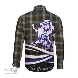 ScotsTee Shop Scottish Fraser Hunting Dress Clan Crest Tartan Alba Gu Brath Regal Lion Emblem Long Sleeve Shirt