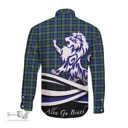 ScotsTee Shop Scottish Campbell Argyll Ancient Clan Crest Tartan Alba Gu Brath Regal Lion Emblem Long Sleeve Shirt