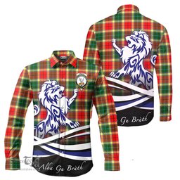 ScotsTee Shop Scottish Gibsone (Gibson-Gibbs) Clan Crest Tartan Alba Gu Brath Regal Lion Emblem Long Sleeve Shirt