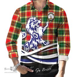 ScotsTee Shop Scottish Gibsone (Gibson-Gibbs) Clan Crest Tartan Alba Gu Brath Regal Lion Emblem Long Sleeve Shirt