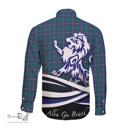 ScotsTee Shop Scottish Douglas Modern Clan Crest Tartan Alba Gu Brath Regal Lion Emblem Long Sleeve Shirt